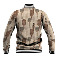 Aloha Hawaii Vintage Kahili Pa'a Lima Baseball Jacket Palaka Print Cozy Beige LT7 - Polynesian Pride