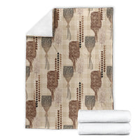 Aloha Hawaii Vintage Kahili Pa'a Lima Blanket Palaka Print Cozy Beige LT7 - Polynesian Pride
