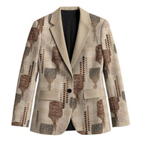 Aloha Hawaii Vintage Kahili Pa'a Lima Blazer Palaka Print Cozy Beige LT7 Unisex Beige - Polynesian Pride