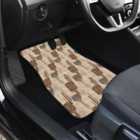 Aloha Hawaii Vintage Kahili Pa'a Lima Car Mats Palaka Print Cozy Beige LT7 - Polynesian Pride