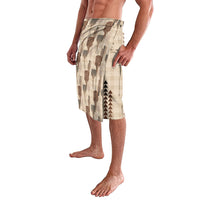Aloha Hawaii Vintage Kahili Pa'a Lima Lavalava Palaka Print Cozy Beige LT7 - Polynesian Pride