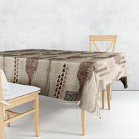 Aloha Hawaii Vintage Kahili Pa'a Lima Tablecloth Palaka Print Cozy Beige LT7 - Polynesian Pride