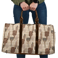 Aloha Hawaii Vintage Kahili Pa'a Lima Travel Bag Palaka Print Cozy Beige LT7 Beige - Polynesian Pride