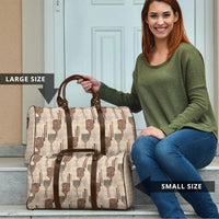 Aloha Hawaii Vintage Kahili Pa'a Lima Travel Bag Palaka Print Cozy Beige LT7 - Polynesian Pride