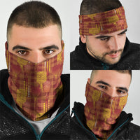 Aloha Hawaii Vintage Kahili Pa'a Lima Neck Gaiter Palaka Print Hilo Royal Red-Yellow LT7 - Polynesian Pride