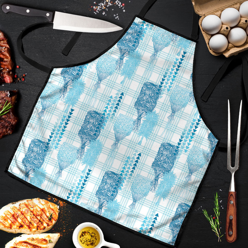 Aloha Hawaii Vintage Kahili Pa'a Lima Apron Palaka Print Oceanic Turquoise LT7 Turquoise - Polynesian Pride