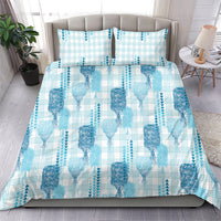Aloha Hawaii Vintage Kahili Pa'a Lima Bedding Set Palaka Print Oceanic Turquoise LT7 - Polynesian Pride