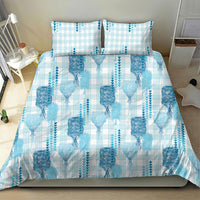 Aloha Hawaii Vintage Kahili Pa'a Lima Bedding Set Palaka Print Oceanic Turquoise LT7 - Polynesian Pride