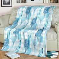 Aloha Hawaii Vintage Kahili Pa'a Lima Blanket Palaka Print Oceanic Turquoise LT7 - Polynesian Pride