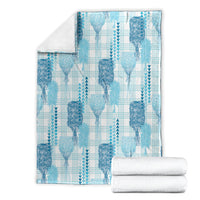 Aloha Hawaii Vintage Kahili Pa'a Lima Blanket Palaka Print Oceanic Turquoise LT7 - Polynesian Pride