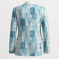 Aloha Hawaii Vintage Kahili Pa'a Lima Blazer Palaka Print Oceanic Turquoise LT7 - Polynesian Pride