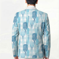 Aloha Hawaii Vintage Kahili Pa'a Lima Blazer Palaka Print Oceanic Turquoise LT7 - Polynesian Pride