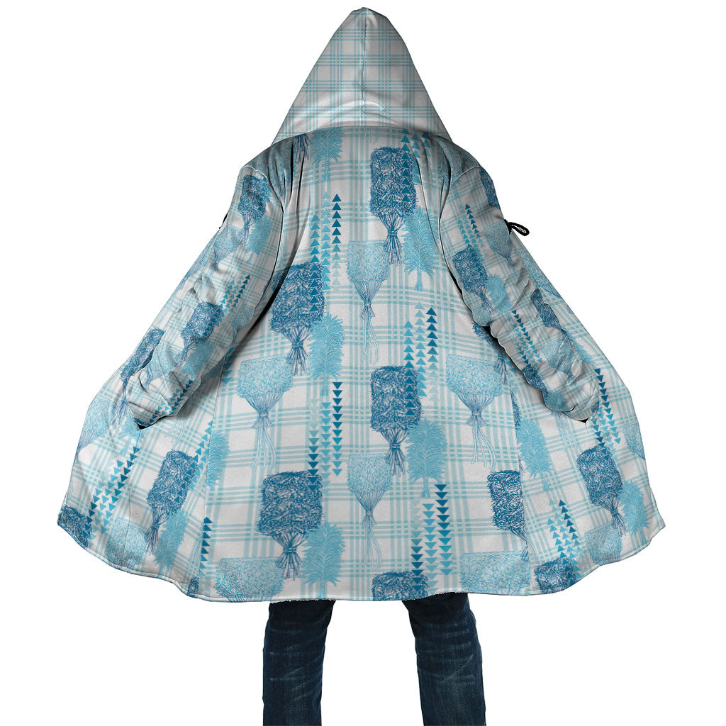 Aloha Hawaii Vintage Kahili Pa'a Lima Cloak Palaka Print Oceanic Turquoise LT7 Unisex Turquoise - Polynesian Pride