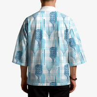 Aloha Hawaii Vintage Kahili Pa'a Lima Kimono Palaka Print Oceanic Turquoise LT7 - Polynesian Pride