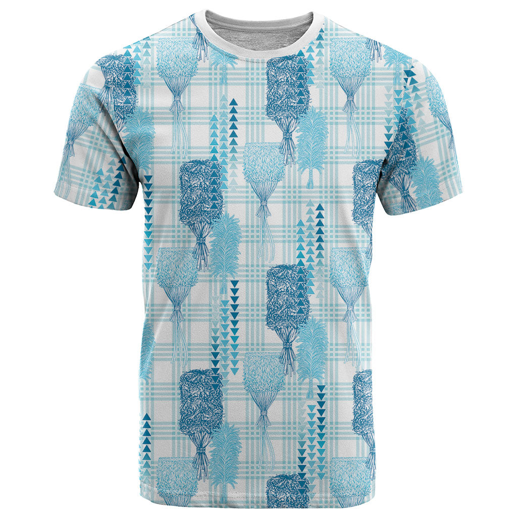 Aloha Hawaii Vintage Kahili Pa'a Lima T Shirt Palaka Print Oceanic Turquoise LT7 Turquoise - Polynesian Pride