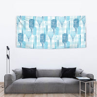 Aloha Hawaii Vintage Kahili Pa'a Lima Tapestry Palaka Print Oceanic Turquoise LT7 - Polynesian Pride