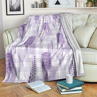 Aloha Hawaii Vintage Kahili Pa'a Lima Blanket Palaka Print Pastel Lavender LT7 Lavender - Polynesian Pride
