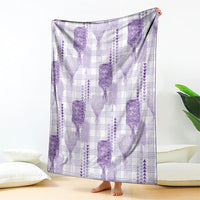 Aloha Hawaii Vintage Kahili Pa'a Lima Blanket Palaka Print Pastel Lavender LT7 - Polynesian Pride