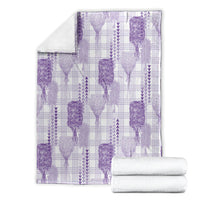 Aloha Hawaii Vintage Kahili Pa'a Lima Blanket Palaka Print Pastel Lavender LT7 - Polynesian Pride