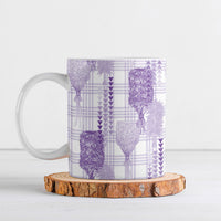Aloha Hawaii Vintage Kahili Pa'a Lima Ceramic Mug Palaka Print Pastel Lavender LT7 Lavender - Polynesian Pride