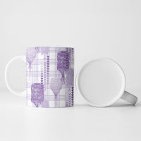 Aloha Hawaii Vintage Kahili Pa'a Lima Ceramic Mug Palaka Print Pastel Lavender LT7 - Polynesian Pride