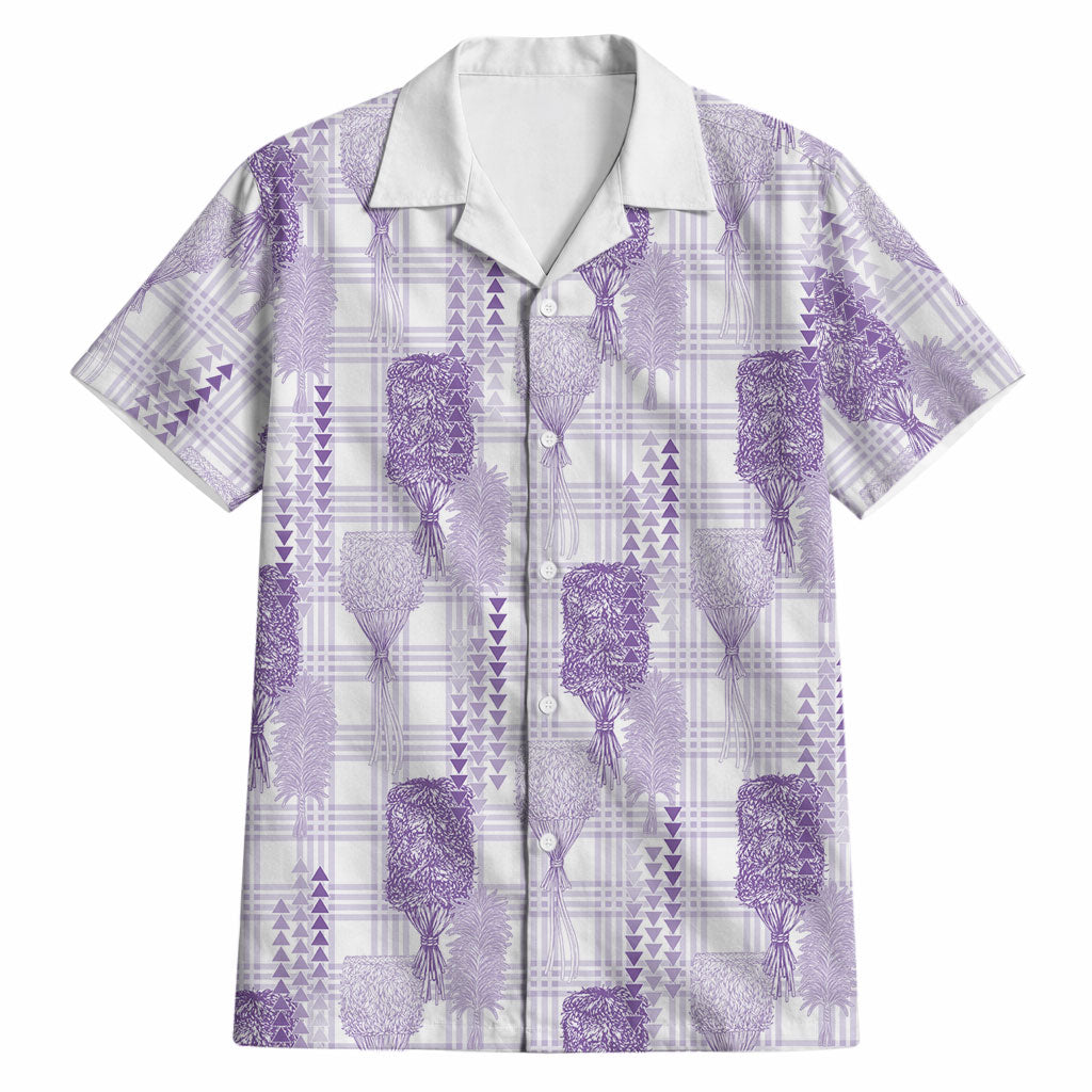 Aloha Hawaii Vintage Kahili Pa'a Lima Hawaiian Shirt Palaka Print Pastel Lavender LT7 Lavender - Polynesian Pride