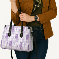 Aloha Hawaii Vintage Kahili Pa'a Lima Leather Bag Palaka Print Pastel Lavender LT7 - Polynesian Pride