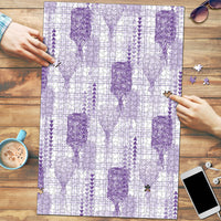 Aloha Hawaii Vintage Kahili Pa'a Lima Puzzle Palaka Print Pastel Lavender LT7 Lavender - Polynesian Pride