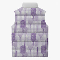 Aloha Hawaii Vintage Kahili Pa'a Lima Sleeveless Puffer Jacket Palaka Print Pastel Lavender LT7 - Polynesian Pride
