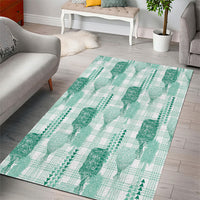 Aloha Hawaii Vintage Kahili Pa'a Lima Area Rug Palaka Print Mossy Teal LT7 - Polynesian Pride