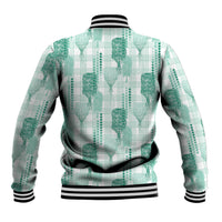 Aloha Hawaii Vintage Kahili Pa'a Lima Baseball Jacket Palaka Print Mossy Teal LT7 - Polynesian Pride