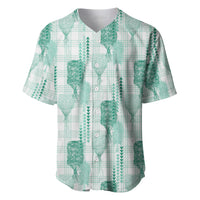 Aloha Hawaii Vintage Kahili Pa'a Lima Baseball Jersey Palaka Print Mossy Teal LT7 Mossy Teal - Polynesian Pride