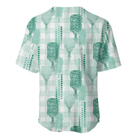 Aloha Hawaii Vintage Kahili Pa'a Lima Baseball Jersey Palaka Print Mossy Teal LT7 - Polynesian Pride
