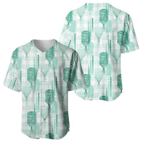 Aloha Hawaii Vintage Kahili Pa'a Lima Baseball Jersey Palaka Print Mossy Teal LT7 - Polynesian Pride