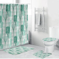 Aloha Hawaii Vintage Kahili Pa'a Lima Bathroom Set Palaka Print Mossy Teal LT7 Bathroom Set (4 pcs) Mossy Teal - Polynesian Pride