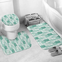 Aloha Hawaii Vintage Kahili Pa'a Lima Bathroom Set Palaka Print Mossy Teal LT7 Mat Set Only (3 pcs) One Size Mossy Teal - Polynesian Pride