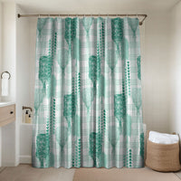 Aloha Hawaii Vintage Kahili Pa'a Lima Bathroom Set Palaka Print Mossy Teal LT7 Shower Curtain Only Mossy Teal - Polynesian Pride