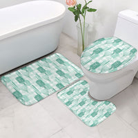 Aloha Hawaii Vintage Kahili Pa'a Lima Bathroom Set Palaka Print Mossy Teal LT7 - Polynesian Pride
