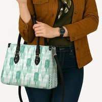 Aloha Hawaii Vintage Kahili Pa'a Lima Leather Bag Palaka Print Mossy Teal LT7 - Polynesian Pride