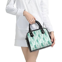 Aloha Hawaii Vintage Kahili Pa'a Lima Shoulder Handbag Palaka Print Mossy Teal LT7 - Polynesian Pride