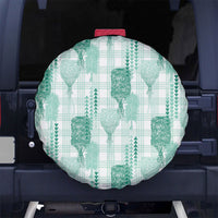 Aloha Hawaii Vintage Kahili Pa'a Lima Spare Tire Cover Palaka Print Mossy Teal LT7 No hole Mossy Teal - Polynesian Pride