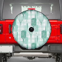 Aloha Hawaii Vintage Kahili Pa'a Lima Spare Tire Cover Palaka Print Mossy Teal LT7 - Polynesian Pride