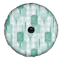 Aloha Hawaii Vintage Kahili Pa'a Lima Spare Tire Cover Palaka Print Mossy Teal LT7 - Polynesian Pride