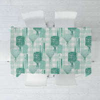 Aloha Hawaii Vintage Kahili Pa'a Lima Tablecloth Palaka Print Mossy Teal LT7 Mossy Teal - Polynesian Pride