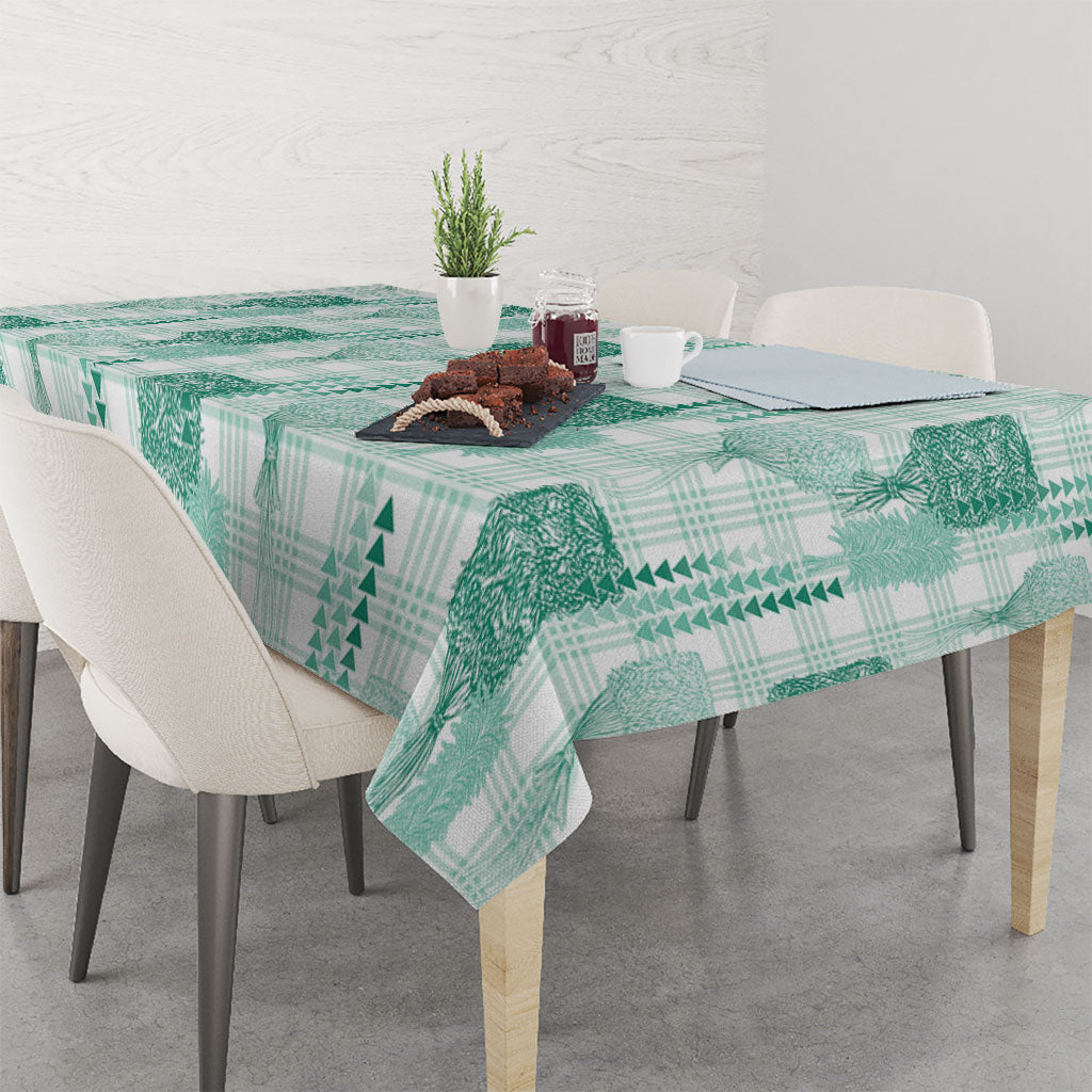 Aloha Hawaii Vintage Kahili Pa'a Lima Tablecloth Palaka Print Mossy Teal LT7 - Polynesian Pride