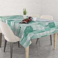 Aloha Hawaii Vintage Kahili Pa'a Lima Tablecloth Palaka Print Mossy Teal LT7 - Polynesian Pride