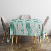 Aloha Hawaii Vintage Kahili Pa'a Lima Tablecloth Palaka Print Mossy Teal LT7 - Polynesian Pride