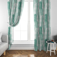 Aloha Hawaii Vintage Kahili Pa'a Lima Window Curtain Palaka Print Mossy Teal LT7 - Polynesian Pride