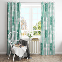 Aloha Hawaii Vintage Kahili Pa'a Lima Window Curtain Palaka Print Mossy Teal LT7 - Polynesian Pride