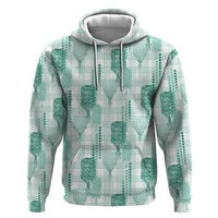 Aloha Hawaii Vintage Kahili Pa'a Lima Zip Hoodie Palaka Print Mossy Teal LT7 Pullover Hoodie Mossy Teal - Polynesian Pride